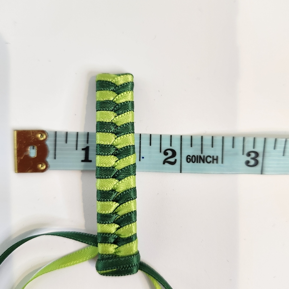 Multi-Green Ribbon Barrette Set of 2 Retro 80s Vintage St. Patrick's Day Irish - Picture 7 of 7